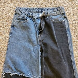 SHEIN wide leg 2 tone jeans